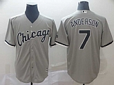 White Sox 7 Tim Anderson Gray Cool Base Jersey,baseball caps,new era cap wholesale,wholesale hats